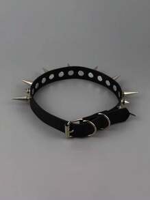 Colares de Rebite Góticos para Mulheres, Colar de Halloween para Meninas "E" Sombrias, Colar Gargantilha Fashion Punk de Couro PU com Vários Picos Colar Gargantilha Anel de Pescoço Joias Masculinas