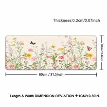 Floral Mouse Pad, Non-Slip Rubber Base And Comfortable Colorful Flowers Green Plants Pattern Cloth Mouse Mat, Cute Mouse Pad For Women, Big Mousepad For Computer, Laptop, Office, Home