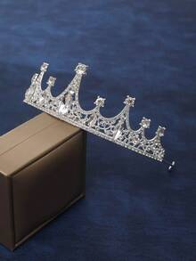 Diadème de couronne élégant, design en forme de tour en fer, convient pour les mariages, les fêtes, les accessoires de mariée, le serre-tête de princesse, couronne en alliage de cristal pour femmes, style européen et américain pour l'anniversaire, le mariage, la séance photo - Multicolore - Voir 7