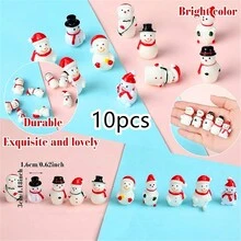 2/4/10 Pcs Mini Resin Snowman Figurines, Suitable For Yard, Garden, Bedroom, Living Room, TV Stand, Computer Desk Decor, Holiday Display And Party Accessories - Multicolor - View 2