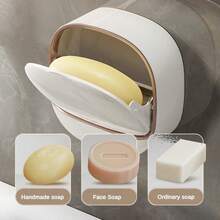 1pc Thicker Soap Dish Draining Soap Holder, Large Size For Bathroom Home Use, Cute Soap Box Back To School - Multicolor - View 5