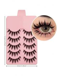 5 pares de pestañas postizas estilo de dibujos animados dramáticas - Maquillaje de ojos de muñeca gruesos, adecuado para cosplay y uso casual, livianos y reutilizables - Pestañas Fluffy - Ver 7