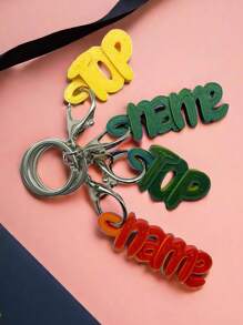 1pc Customized 3D Printed Personalized Plastic Keychain With Custom Name, 3D Name Tag For Backpack, Bag Charm, Alphabet Pendant Keychain, For School Bag, Boys, Girls, Kids Loss Prevention Keychain, Personalized Bag Pendant, Name Owner Keychain, Family Gathering Anti-Lost Accessory, Creative Anti-Lost Decoration, School Office Commute, Spring Summer Winter Autumnback To School Winter Gift Ideas Boy Girl Valentine's Day - Customized Colors - View 5