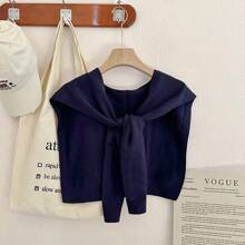 1pc 女士包芯纱披肩搭配针织小披肩薄款高端搭配毛衣衬衫围巾适合春秋季 - 彩色 - 查看 16