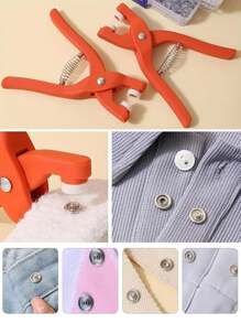 50 pièces/100 pièces Boutons pression en métal + outil d'installation + boîte de rangement, boutons universels sans couture ni rivet, pinces à boutons pression, boutons à cinq griffes, pour artisanat DIY, vêtements, chapeaux, sacs (couleur aléatoire)