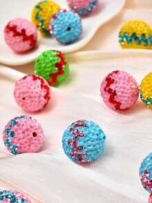 5 件 16 毫米彩色迪斯科球珠带直孔 - 非常适合 DIY 珠宝、手链、钥匙扣、串珠笔和圣诞装饰 - 彩色 - 查看 6