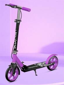 A Pedal Scooter, A Campus Commuting Vehicle, With A Foldable Design, Made Of Aluminum Alloy Material, PU Tires, Rebound Foot Support, Adjustable Height, Frosted Particle Pedals, Anti Slip Handle, Suitable For Use By All Ages