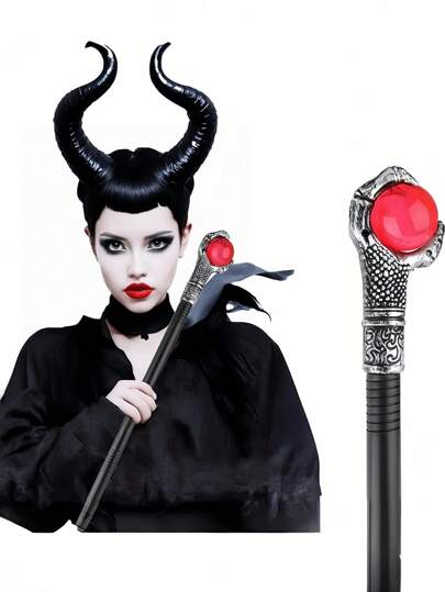 1 pieza Decoración de bastón de cetro de Halloween - Cetro de garra de águila con globo, cetro del rey para cosplay de hombres, mujeres y adultos (Rojo, Azul, Transparente)