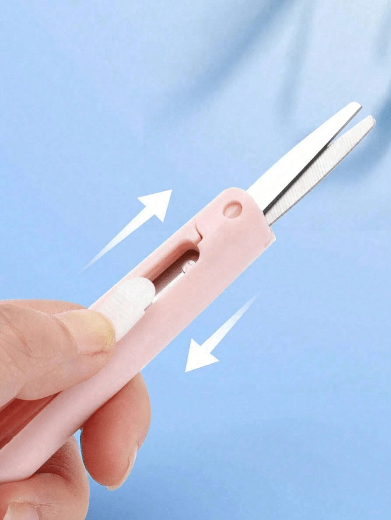 1pc 2In1 Ceramic Craft Knife & Scissors, Student Utility Knife Small