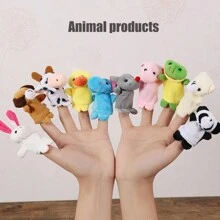 10pcs Cartoon Plush Finger Puppets, Cute Animal Finger Puppets For Boys And Girls, Finger Puppet Animal Family For Role Play And Storytelling - Multicolor - View 8