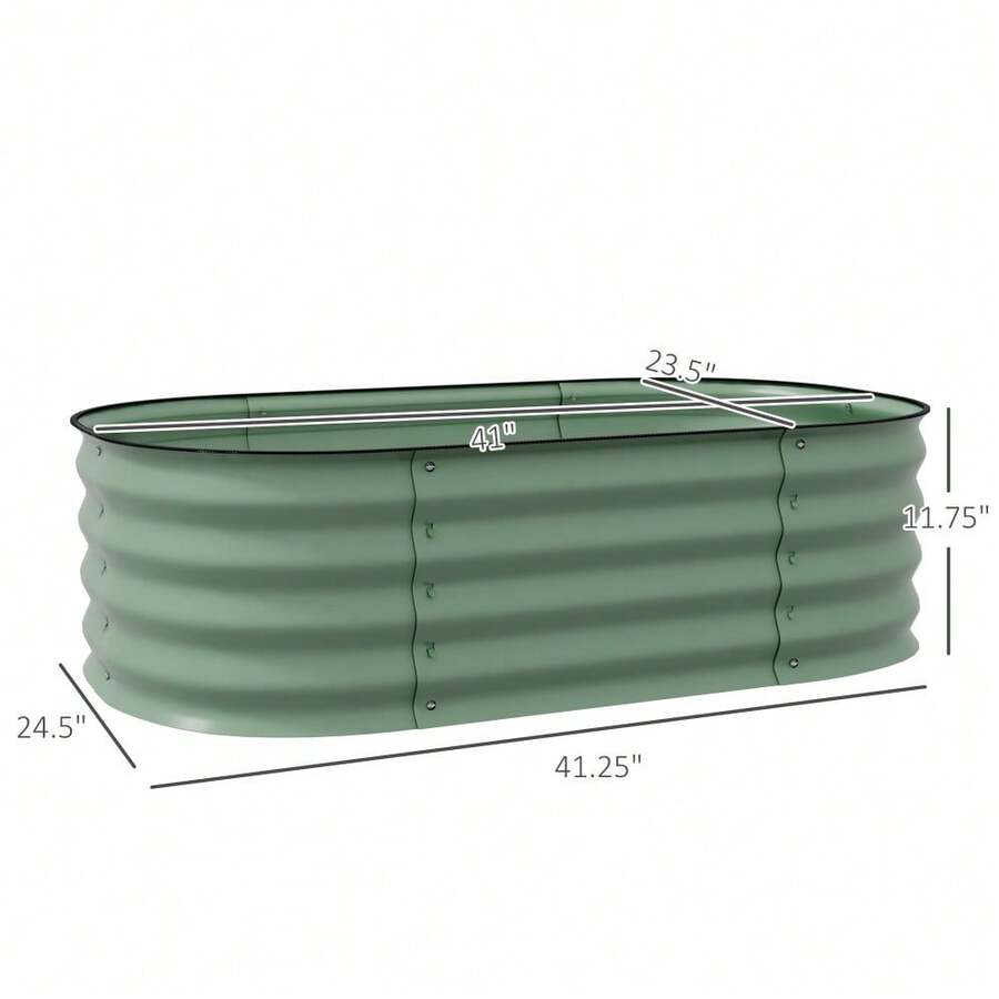 Outsunny 3.4' X 2' X 1' Galvanized Raised Garden Bed Kit, Outdoor Metal