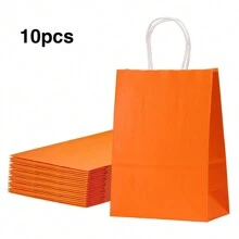 10 个带手柄的牛皮纸礼品袋 - 彩虹色和棕色混合，复活节礼物，节日派对用品，圣诞节礼品包装，零售超市购物情人节 - 彩色 - 查看 27