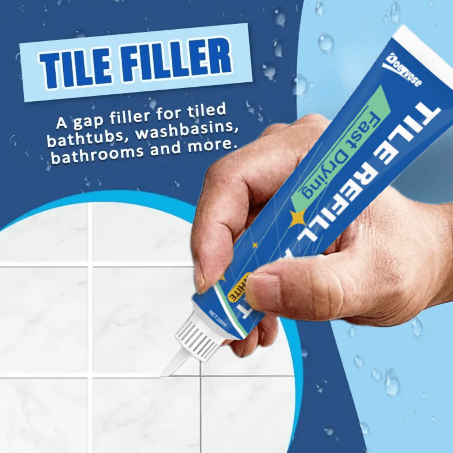 Doeyvose Professional Waterproof Caulk Sealant - Ideal For Bathroom Sinks, Toilets & Kitchen ...