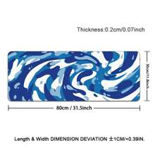 Blue Fluid Pattern Gaming Mouse Pad Extra Large Computer Keyboard Mouse Mat Desk Pad Soft Smooth Surface And Anti-Slip Rubber Base Soft Cloth XXL MousePad