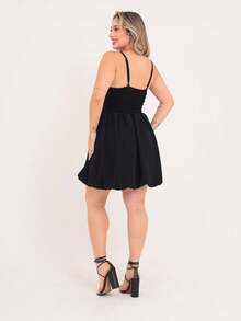 Plain Short Dune Strap Dress - màu đen - Xem 5