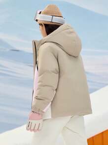 Balabala Tween Girl Down Jacket Boys Winter Warm Outerwear - Coffee Brown - View 2