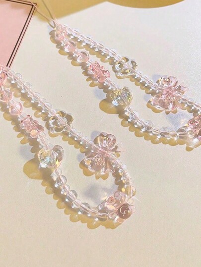 1pc Cute Pink Butterfly & Teddy Bear & Heart Charm Resin Crystal Pendant For Phone Lanyard/Keychain Gifts For Mother, Family, Friends, Birthday, Holiday Phone Charm, Phone Chain