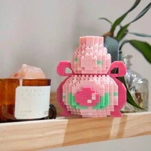 中国风迷你花瓶积木套装，微粒积木玩具，DIY组装玩具积木花束展示家居装饰，新年礼物 - 彩色 - 查看 8