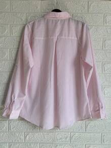 Famininas Striped Shirt - Màu Hồng baby - Xem 2