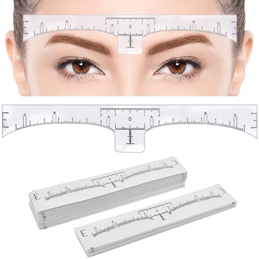 Eyebrow Ruler Sticker For Microblading Disposable Adhesive Eyebrow Measurement Stencil For Tattooing Brow Makeup Tools