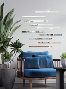 10 piezas de pegatinas de pared de rayas de espejo acrílico, decoración adhesiva extraíble DIY para sala de estar, dormitorio, comedor, baño, alquiler y dormitorio, decoración de pared creativa moderna, pegatinas, decoración de pared, vinilo para decoraciones del hogar, artículos de decoración de primavera para renovar su hogar, pegatinas de decoración de ramas