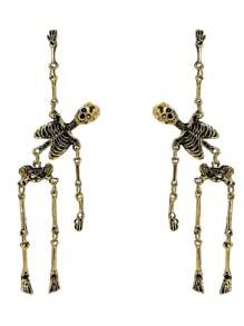 1 cặp Hoa tai đinh tán hình bộ xương Punk phong cách Châu Âu cổ điển đa năng thời trang xuyên biên giới Halloween kinh dị vui nhộn - Nhiều màu - Xem 11