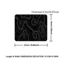 1pc Black Topographic Mouse Pad, White Extended Gaming Mouse Pad, Topographic Desk Mat Laptop Desk Decor Writing Pad For Work, Game, Office, Home - Topographic Contour