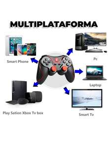 Control Con Joystick Bluetooth Multiplataforma Android /IOS Soporte - Negro - Ver 3