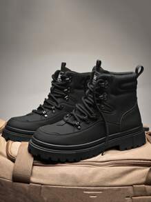 户外新款男士运动鞋，舒适防滑男士休闲鞋，厚底高帮徒步鞋，轻便户外跑步鞋，随机图案，随机纹理（材质升级，色差，非质量问题）