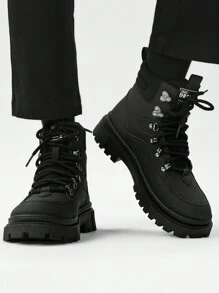 户外新款男士运动鞋，舒适防滑男士休闲鞋，厚底高帮徒步鞋，轻便户外跑步鞋，随机图案，随机纹理（材质升级，色差，非质量问题）