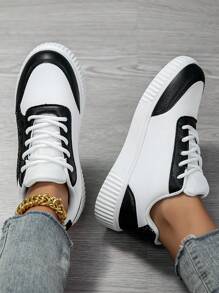 Nuevos zapatos planos de lona de moda para mujer con decoración de lentejuelas en negro y blanco, cómodos tenis de estilo callejero casual