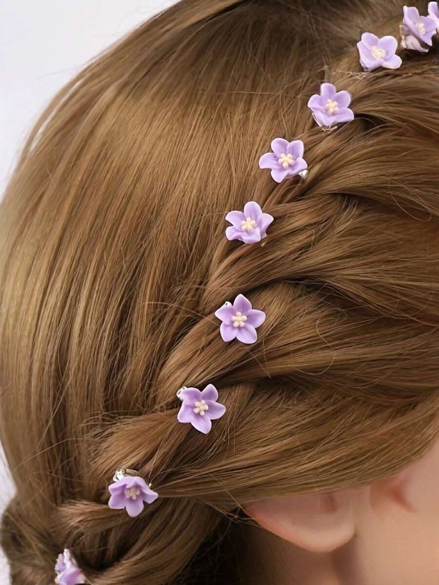 10 Cute Little Flower Hair Clips For Girls - Perfect For Parties And Holidays, Ideal For Gifts