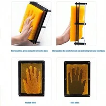 3D 可变别针艺术雕塑玩具，克隆金属别针抗压力艺术克隆手模型，玩具别针板雕塑绘画雕刻 Pinart 礼物，办公室装饰塑料手印彩虹七彩 - 多色 - 查看 8