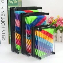 3D 可变别针艺术雕塑玩具，克隆金属别针抗压力艺术克隆手模型，玩具别针板雕塑绘画雕刻 Pinart 礼物，办公室装饰塑料手印彩虹七彩 - 多色 - 查看 5