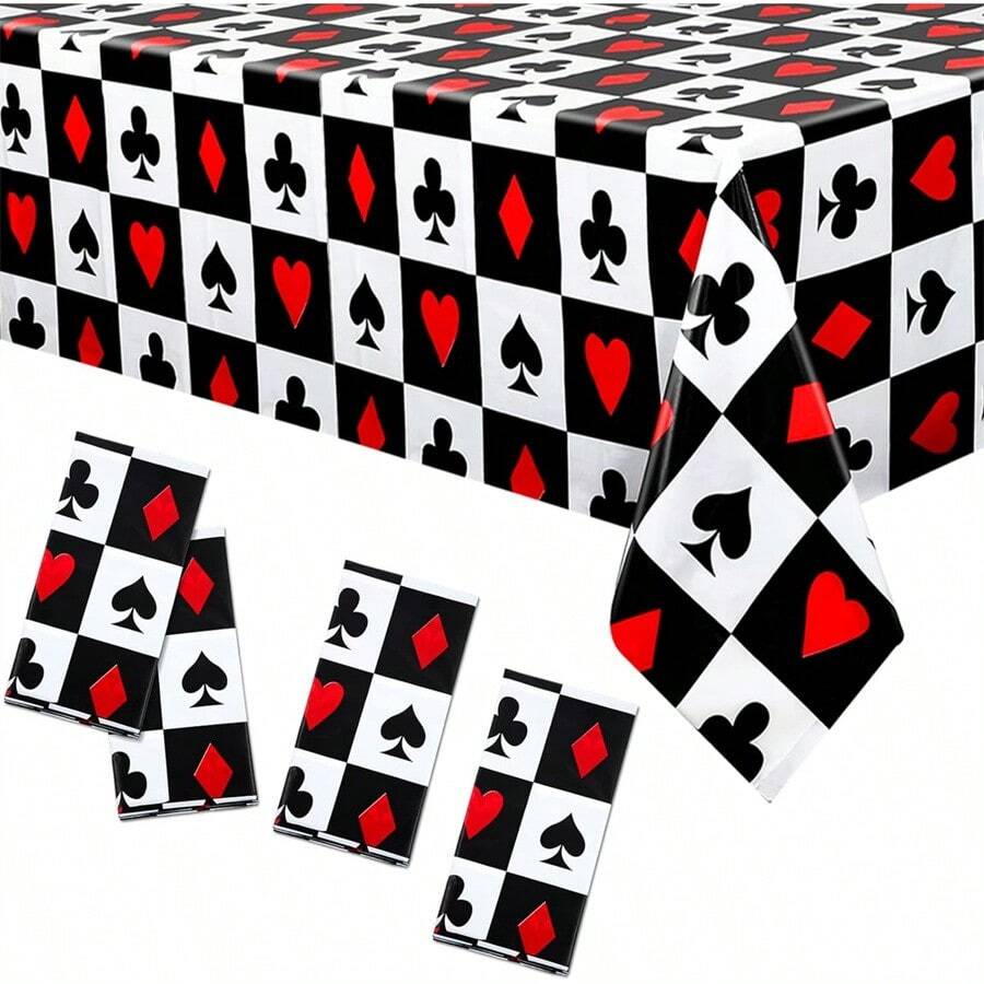 1 PC Poker Tablecloth Theme Party Decoration Las Vegas Tablecloth Table