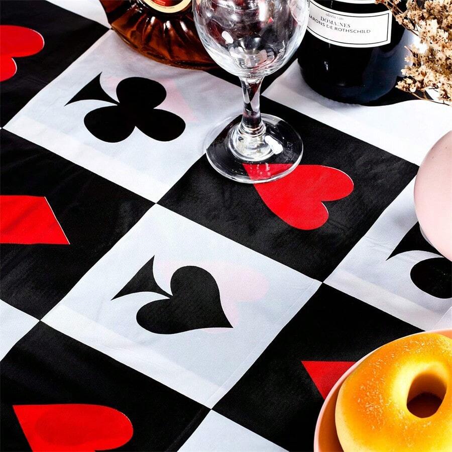 1 PC Poker Tablecloth Theme Party Decoration Las Vegas Tablecloth Table