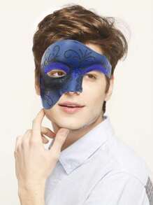 5 件圣诞面具，化妆球威尼斯羽毛面具蕾丝眼罩，半脸化妆球面具，适合各种节日狂欢派对，万圣节必备，圣诞礼物 - 彩色 - 查看 17