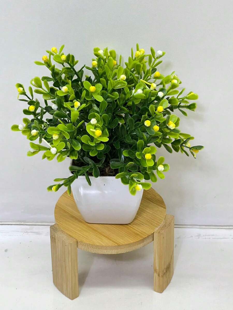 Flower With Plastic Vase For Decoration - muỗi vàng - Xem 1