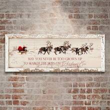 1 Stück Vintage Weihnachtsmann "Frohe Weihnachten" Wanddekoration für Schlafzimmer und Bauernhausfeiertags-Dekor, Leinwandbilder, Poster, Wandkunst, Zimmer-Dekorationsartikel - Verschiedenfarbig - Übersicht 1