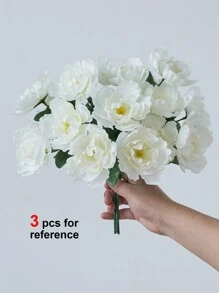 1 束人造牡丹花 3.9 英寸丝绸牡丹花大号假牡丹花束适用于家庭婚礼派对室内外花园装饰餐桌中心装饰 - 白色 - 查看 3