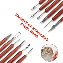 Clay Carving Tools, 6 Pieces Of Double-Ended Stainless Steel Polymer Clay Tools, And Wooden Handle Pottery Tools Are Used For Embossing, Carving Tools And Supplies Back To School
