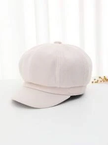 1pc Women's Octagonal Beret Hat, Warm And Minimalistic, Suitable For Daily Use Winter Fall