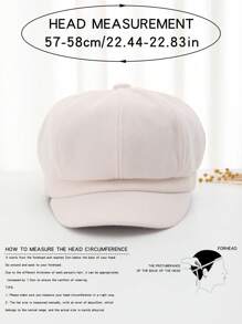 1pc Women's Octagonal Beret Hat, Warm And Minimalistic, Suitable For Daily Use Winter Fall