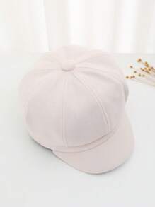1pc Women's Octagonal Beret Hat, Warm And Minimalistic, Suitable For Daily Use Winter Fall