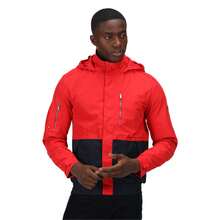 Regatta Mens Feelding Colour Block Waterproof Bomber Jacket - 100% Polyester - (RG7719) - True Red/Navy - View 1
