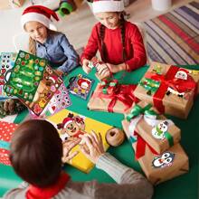 16 Blatt zum Selbstgestalten von Weihnachts-Aufklebern, Weihnachtsmann, Rentier, Schneemann Aufkleber, wasserfeste Feiertags-Aufkleber, Party-Gastgeschenke, Weihnachts-Bastel-Aufkleber, Weihnachts-Klassenzimmer-Aufkleber