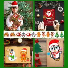 16 Blatt zum Selbstgestalten von Weihnachts-Aufklebern, Weihnachtsmann, Rentier, Schneemann Aufkleber, wasserfeste Feiertags-Aufkleber, Party-Gastgeschenke, Weihnachts-Bastel-Aufkleber, Weihnachts-Klassenzimmer-Aufkleber