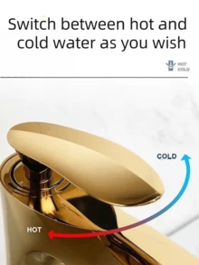 1 件浴室水槽水龙头浴室盥洗台水龙头，单柄 1 孔面盆水龙头，适用于浴室混合器盥洗台水槽水龙头（金色、铬色、黑色、可选）。 - 彩色 - 查看 7