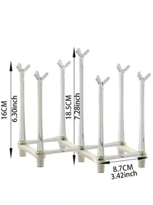 1pc Cup Drying Rack, Drinking Glass Holder, Mug Tree Stand, Mug Draining & Organizing Rack, Home Kitchen - Multicolor - View 2