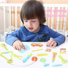 1 件儿童医生扮演玩具医疗套件，包括手提箱、听诊器和注射器，适合男孩和女孩 - 彩色 - 查看 3